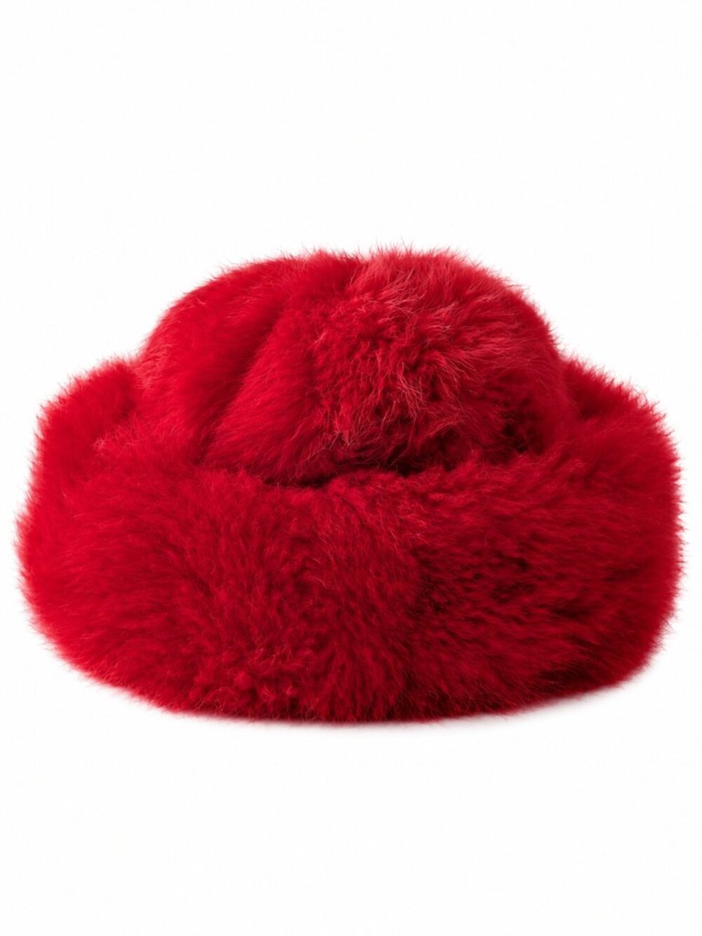 Peruvian 100% Alpaca Fur Hat Red Made in Peru Vintage